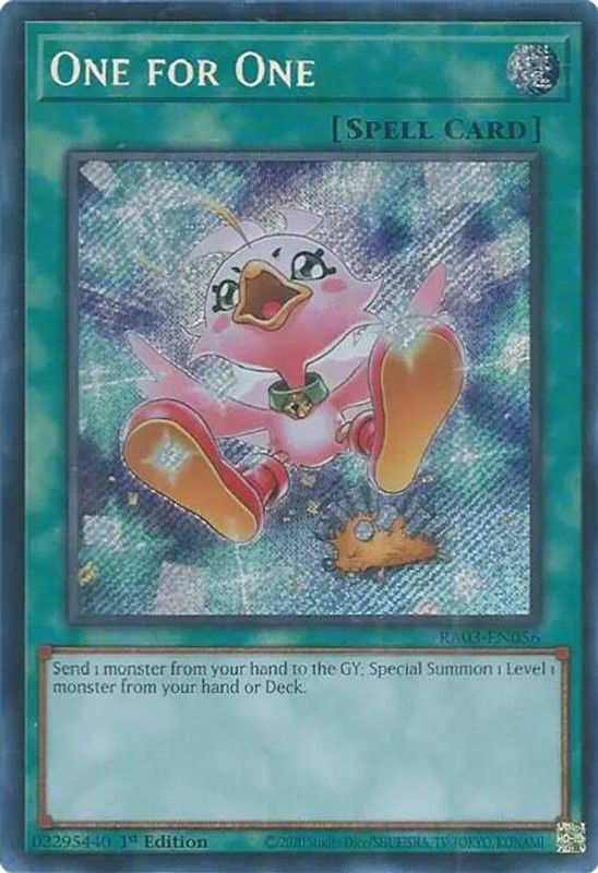 One for One (Alternate Art) (Secret Rare) - RA03-EN056 - Secret Rare - 1st Edition