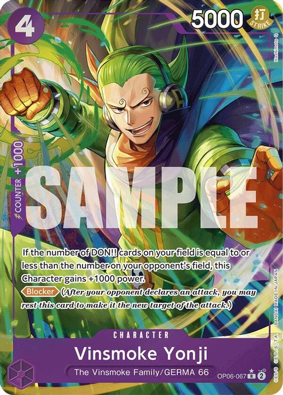 Vinsmoke Yonji (PRB01) (Alternate Art) - OP06-067 - Rare