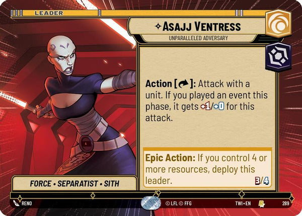 Asajj Ventress - Unparalleled Adversary (Hyperspace) - 289 - Rare