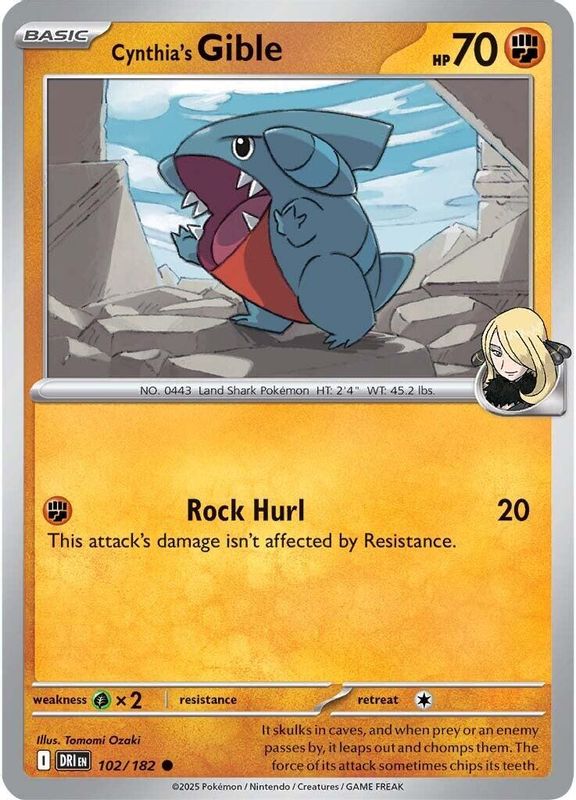 Cynthia's Gible - 102/182 - Common