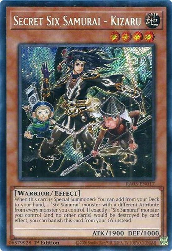 Secret Six Samurai - Kizaru (Secret Rare) - RA03-EN017 - Secret Rare - 1st Edition