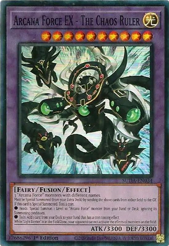 Arcana Force EX - The Chaos Ruler - SUDA-EN034 - Super Rare - 1st Edition