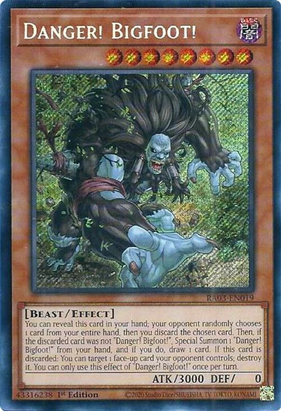 Danger! Bigfoot! (Secret Rare) - RA03-EN019 - Secret Rare - 1st Edition