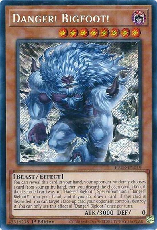 Danger! Bigfoot! (Alternate Art) (Secret Rare) - RA03-EN019 - Secret Rare - 1st Edition