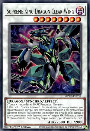 Supreme King Dragon Clear Wing - MZMI-EN059 - Rare - 1st Edition