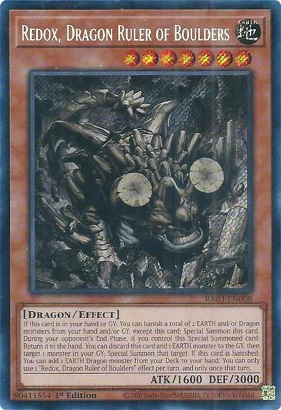 Redox, Dragon Ruler of Boulders (Secret Rare) - RA03-EN008 - Secret Rare - 1st Edition