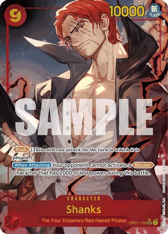 Shanks (PRB01) (Alternate Art) - OP01-120 - Secret Rare