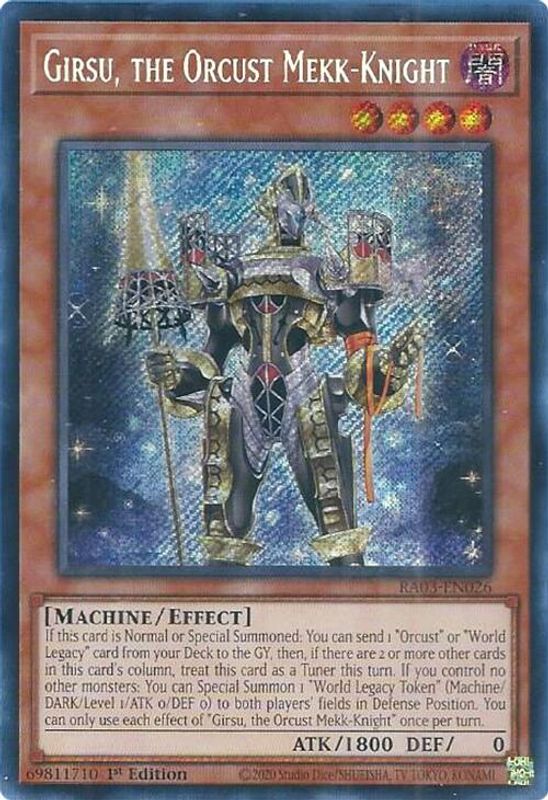 Girsu, the Orcust Mekk-Knight (Secret Rare) - RA03-EN026 - Secret Rare - 1st Edition