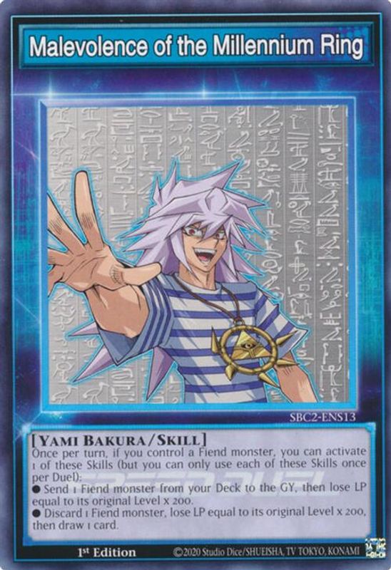 Malevolence of the Millennium Ring - SBC2-ENS13 - Common - 1st Edition