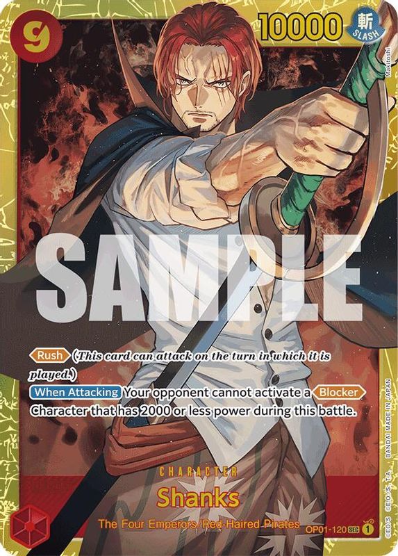 Shanks (OP01-120) (Reprint) - OP01-120 - Secret Rare  (No Pencil Mark)