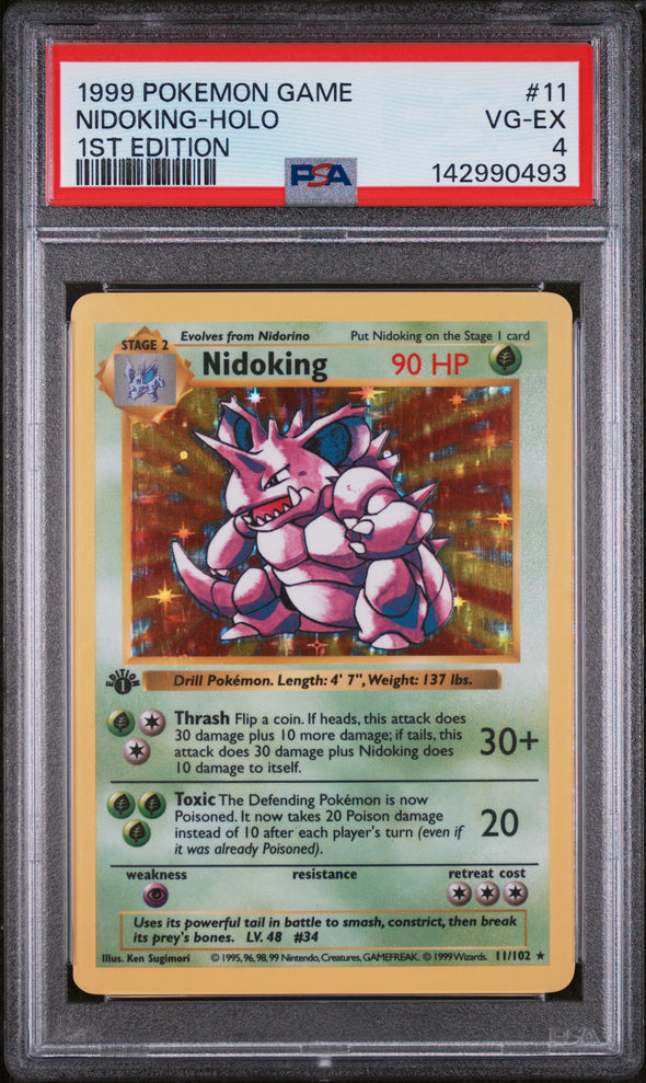NIDOKING (11) - POKEMON GAME - 1ST EDITION - HOLO - VG-EX 4