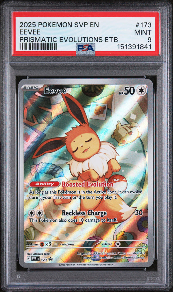 EEVEE (173) - POKEMON SVP EN-SV BLACK STAR PROMO - PRISMATIC EVOLUTIONS ETB - MINT 9