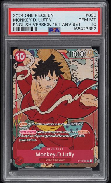 MONKEY D. LUFFY (ST10-006) - 2024 ONE PIECE ENGLISH VERSION 1ST ANNIVERSARY SET - PROMO - GEM MT 10