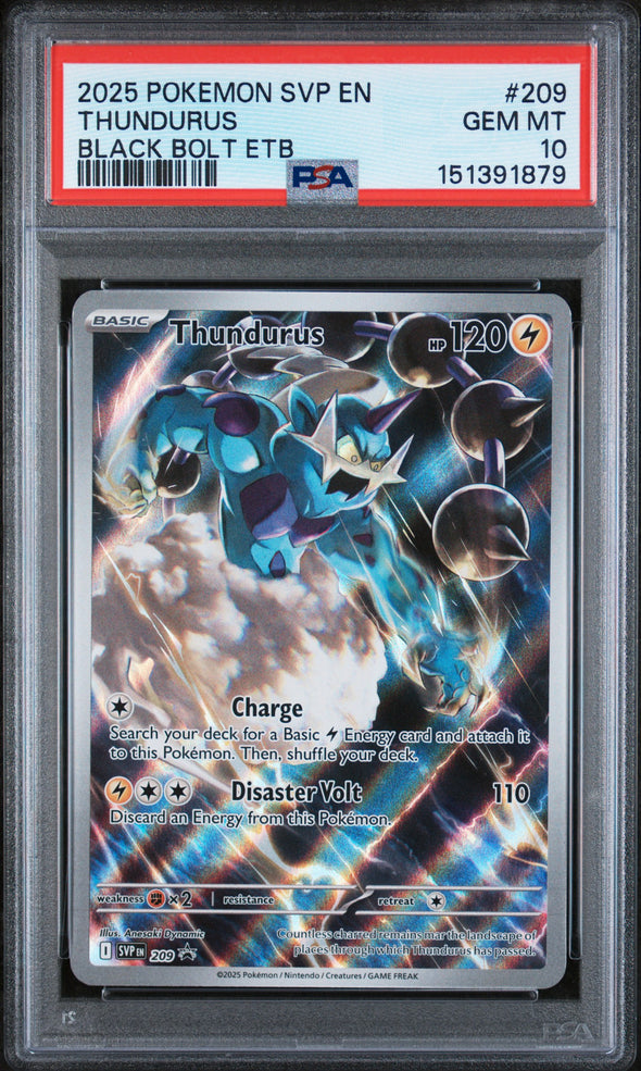 THUNDURUS (209) - POKEMON SVP EN-SV BLACK STAR PROMO - BLACK BOLT ETB - GEM MT 10