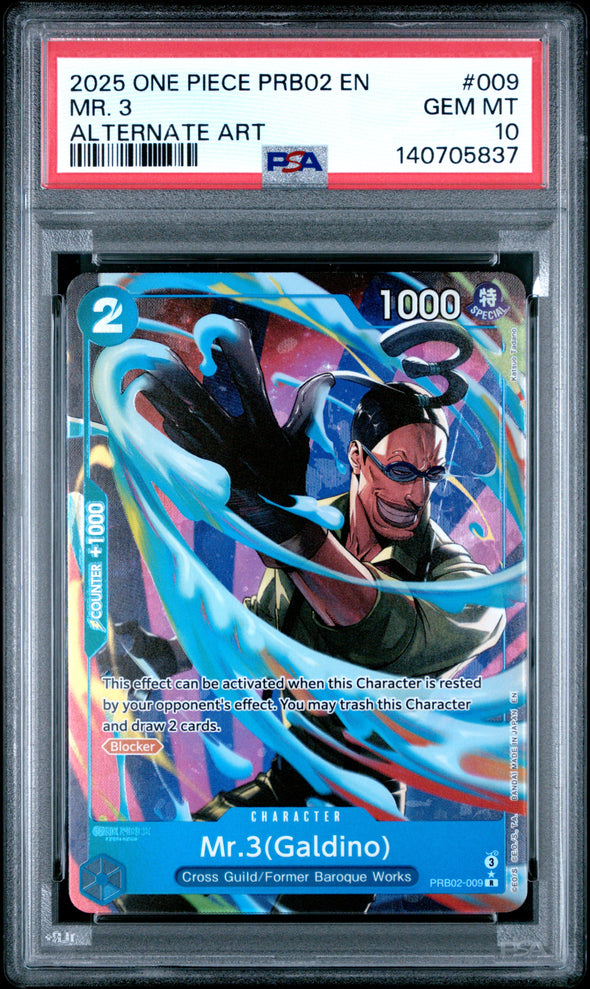 MR. 3 (009) - ONE PIECE PRB02-PREMIUM BOOSTER -ONE PIECE CARD THE BEST- VOL.2 - ALTERNATE ART - GEM MT 10