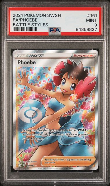 PHOEBE (161) - POKEMON SWORD & SHIELD BATTLE STYLES - BATTLE STYLES - MINT 9