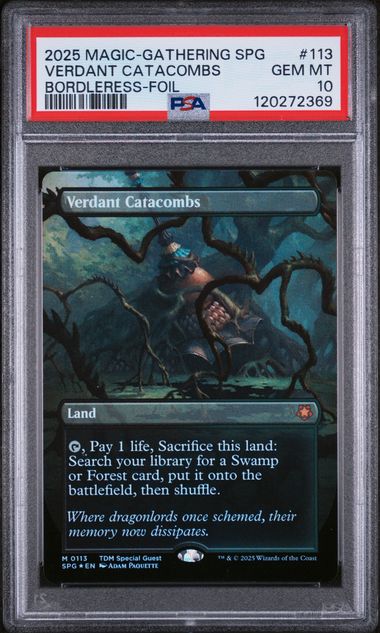VERDANT CATACOMBS (0113) - MAGIC THE GATHERING TARKIR: DRAGONSTORM SPECIAL GUESTS - BORDLERESS-FOIL - GEM MT 10