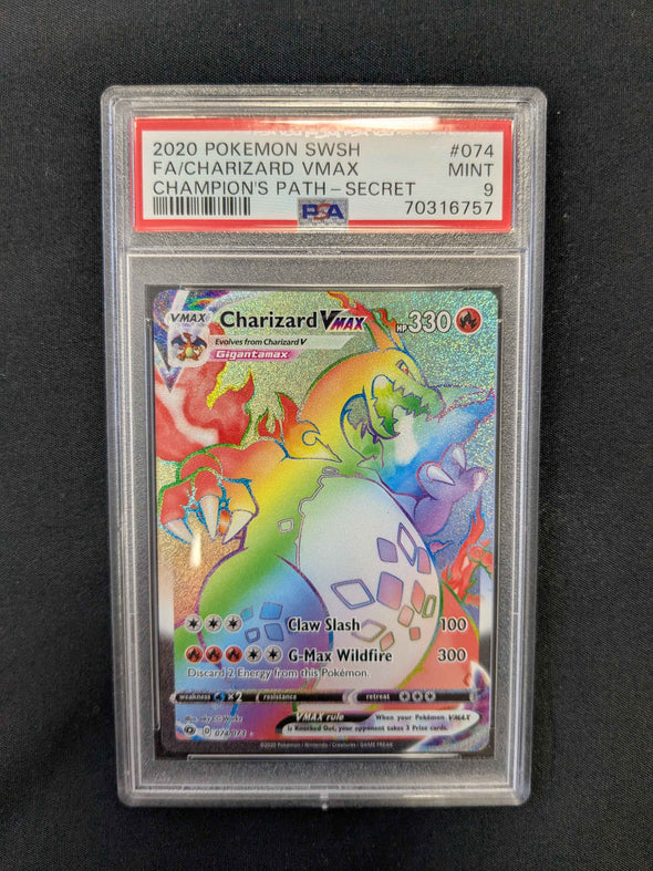 Charizard VMAX - Champion's Path Secret Rare - PSA Graded 9 Mint