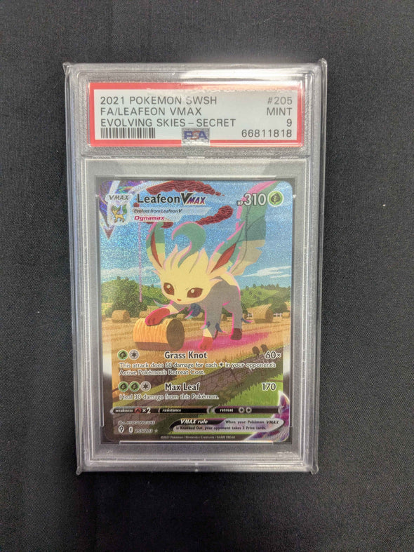 401 Games Canada - Leafeon VMAX - Evolving Skies - Secret - PSA Graded 9 MINT 401 Games Canada - Leafeon VMAX - Evolving Skies - Secret - PSA Graded 9 MINT