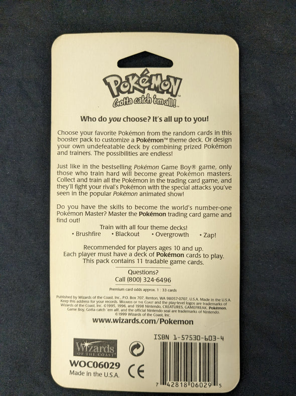 1999 Pokemon Base Set Blister Pack - Partially Sealed - Venusaur