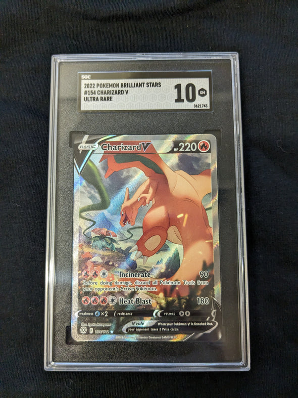 Charizard V - Brilliant Stars Ultra Rare - SGC Graded 10 GM