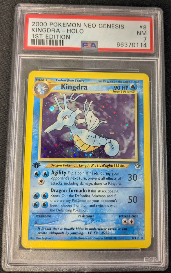 Kingdra - Neo Genesis 1st Edition - Holo Rare - PSA 7 NM