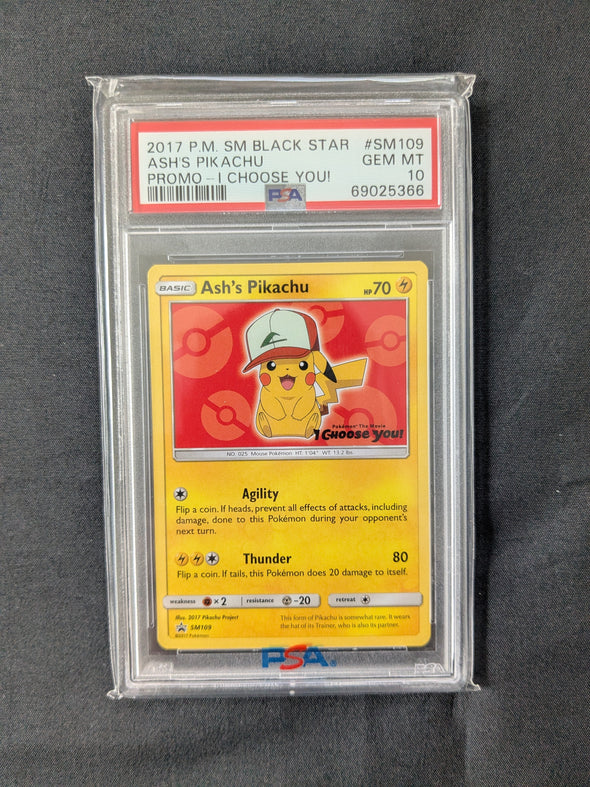 Ash's Pikachu SM 109 - I Choose You! - Promo - PSA Graded 10 GEM MT