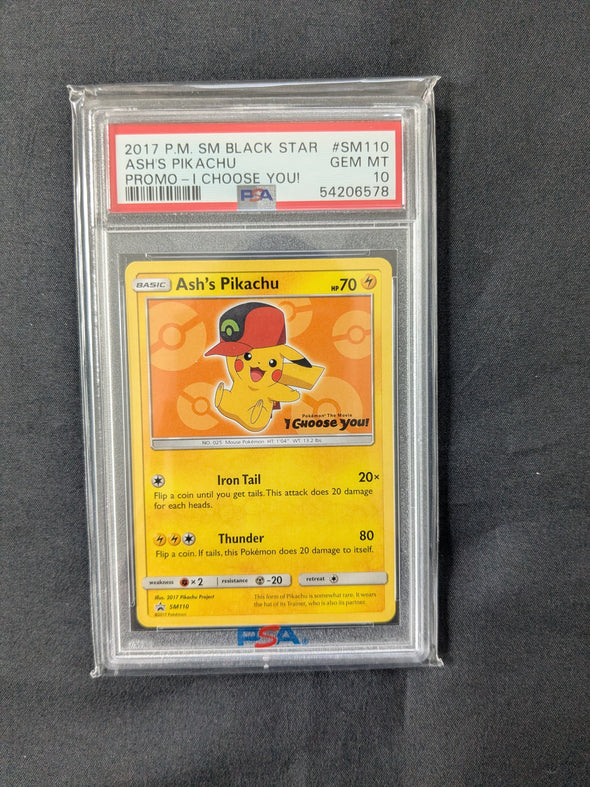 Ash's Pikachu SM 110 - I Choose You! - Promo - PSA Graded 10 GEM MT