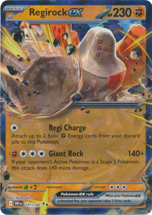 Regirock ex - 101/182 - Double Rare