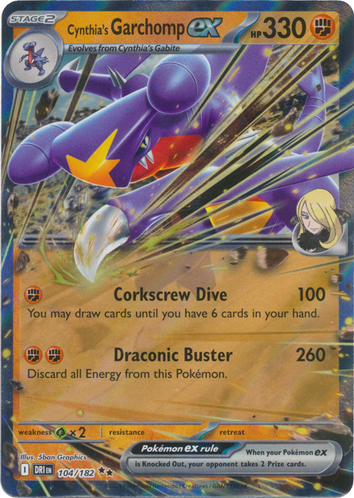Cynthia's Garchomp ex - 104/182 - Double Rare