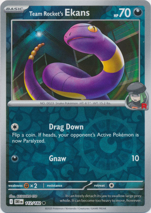 Team Rocket's Ekans - 112/182 - Common - Reverse Holo