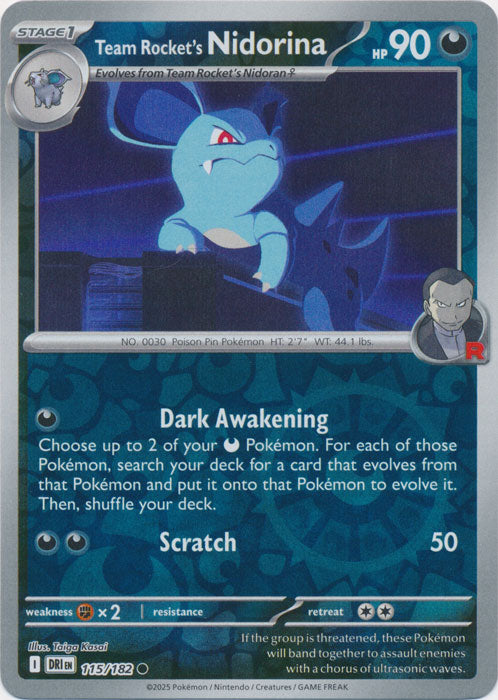 Team Rocket's Nidorina - 115/182 - Common - Reverse Holo