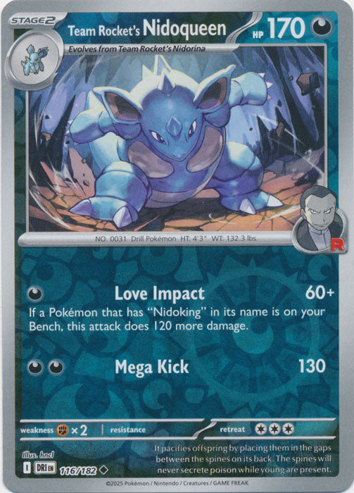 Team Rocket's Nidoqueen - 116/182 - Uncommon - Reverse Holo