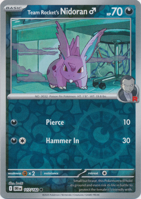 Team Rocket's Nidoran - 117/182 - Common - Reverse Holo