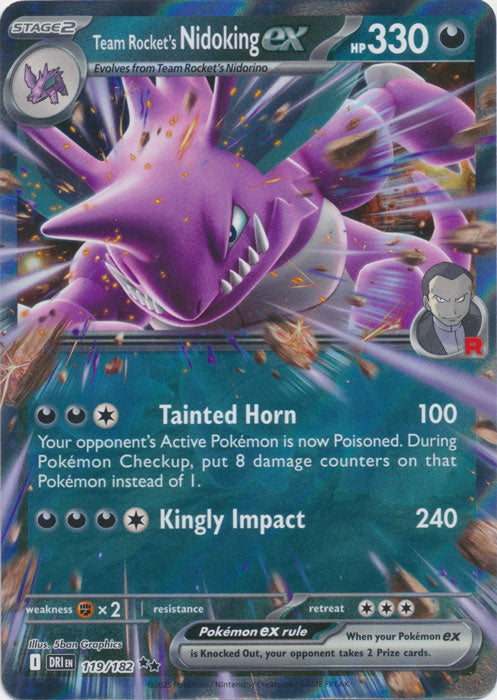 Team Rocket's Nidoking ex - 119/182 - Double Rare