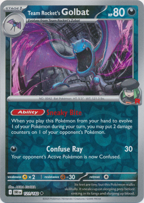 Team Rocket's Golbat - 121/182 - Uncommon - Reverse Holo