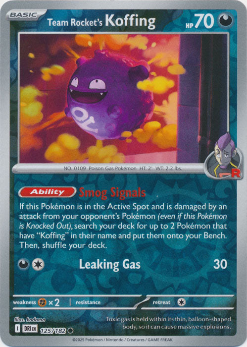 Team Rocket's Koffing - 125/182 - Common - Reverse Holo