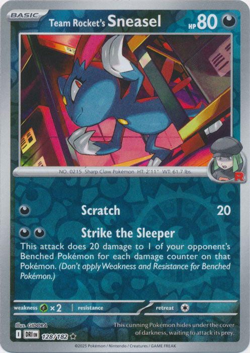 Team Rocket's Sneasel - 128/182 - Rare - Reverse Holo