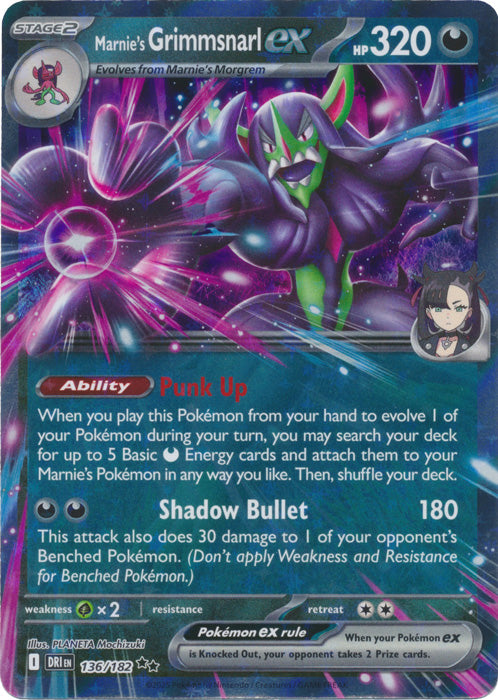 Marnie's Grimmsnarl ex - 136/182 - Double Rare