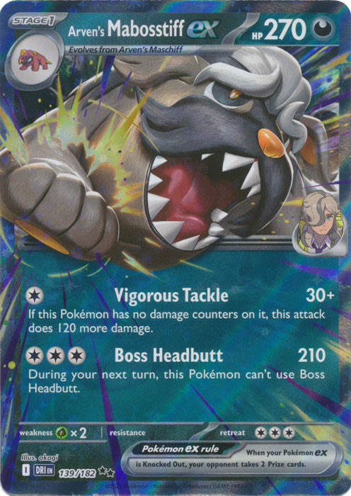 Arven's Mabosstiff ex - 139/182 - Double Rare