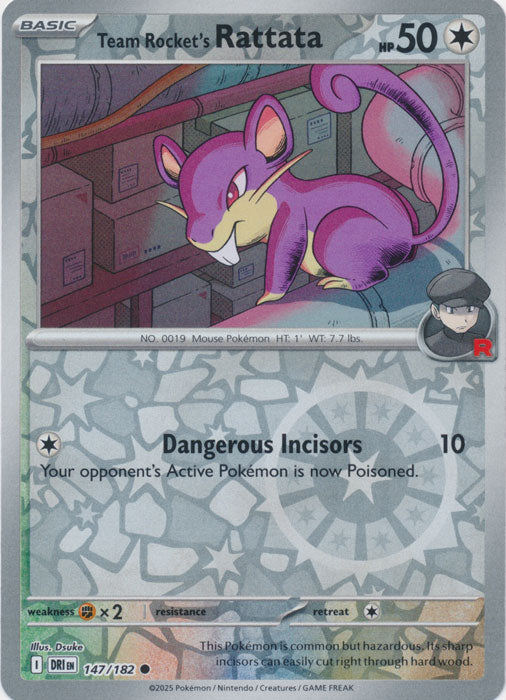 Team Rocket's Rattata - 147/182 - Common - Reverse Holo