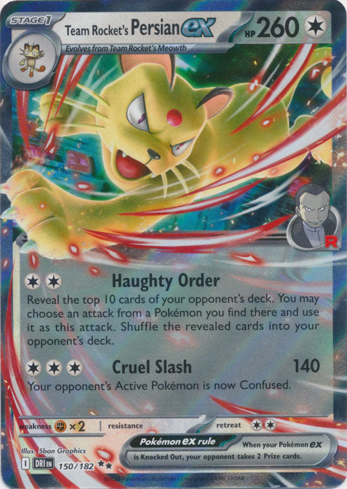 Team Rocket's Persian ex - 150/182 - Double Rare