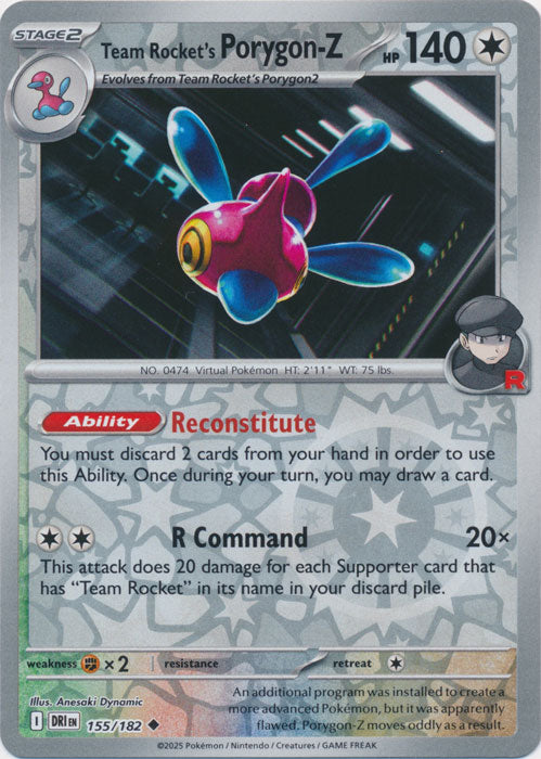 Team Rocket's Porygon-Z - 155/182 - Uncommon - Reverse Holo