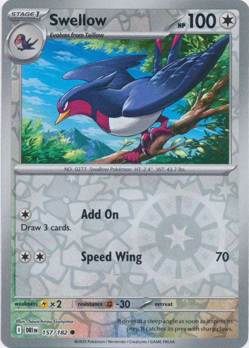 Swellow - 157/182 - Common - Reverse Holo