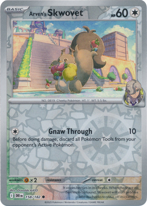Arven's Skwovet - 158/182 - Common - Reverse Holo