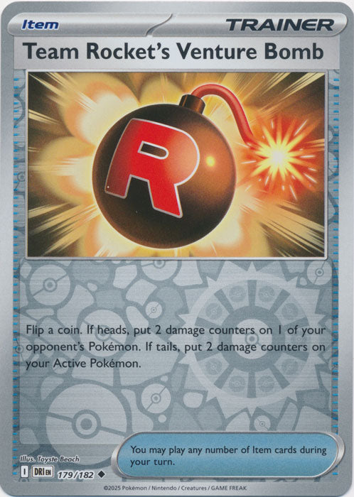 Team Rocket's Venture Bomb - 179/182 - Uncommon - Reverse Holo