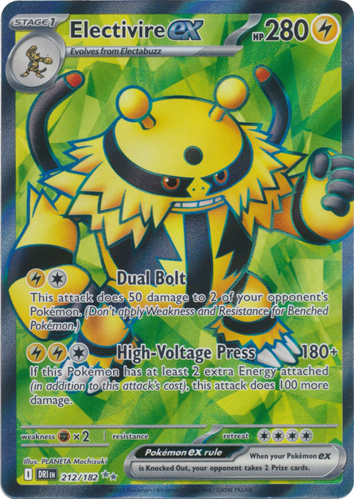 Electivire ex - 212/182 - Full Art Ultra Rare