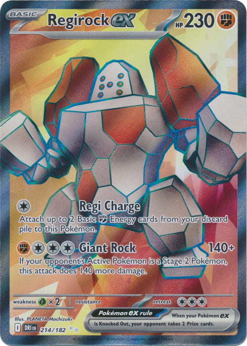 Regirock ex - 214/182 - Full Art Ultra Rare