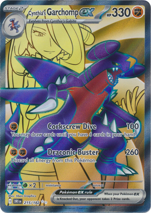 Cynthia's Garchomp ex - 215/182 - Full Art Ultra Rare