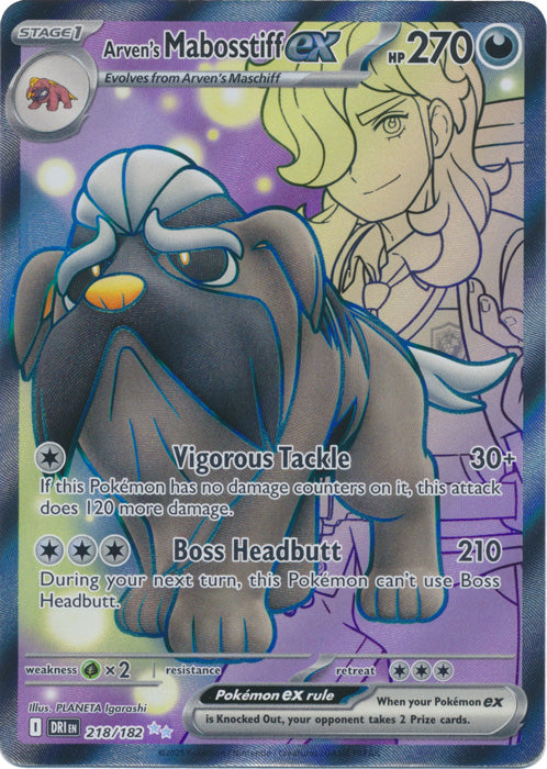 Arven's Mabosstiff ex - 218/182 - Full Art Ultra Rare